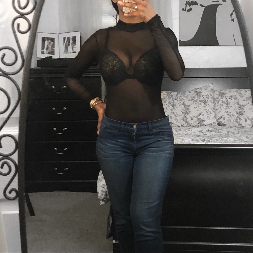 Black Sheer Bodysuit